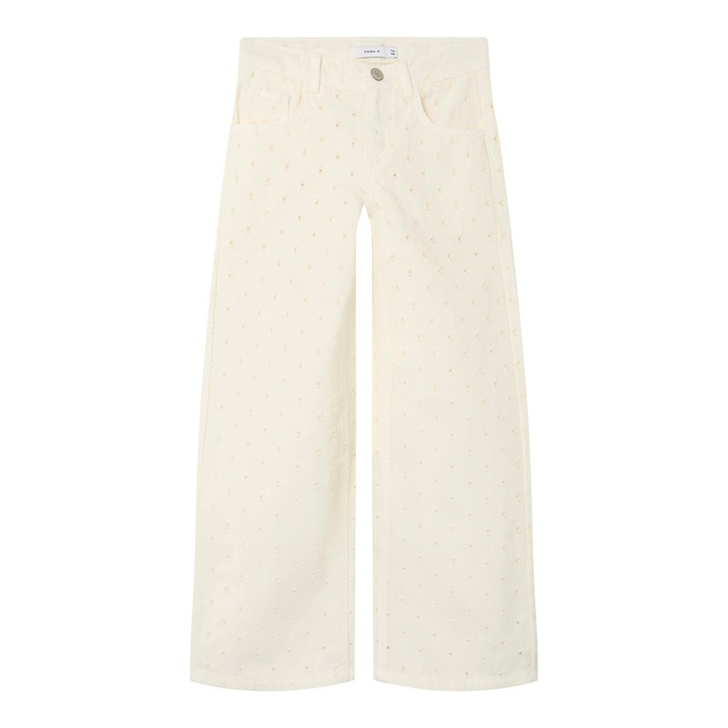Name It Girls Rose Wide Trousers Cloud Dancer