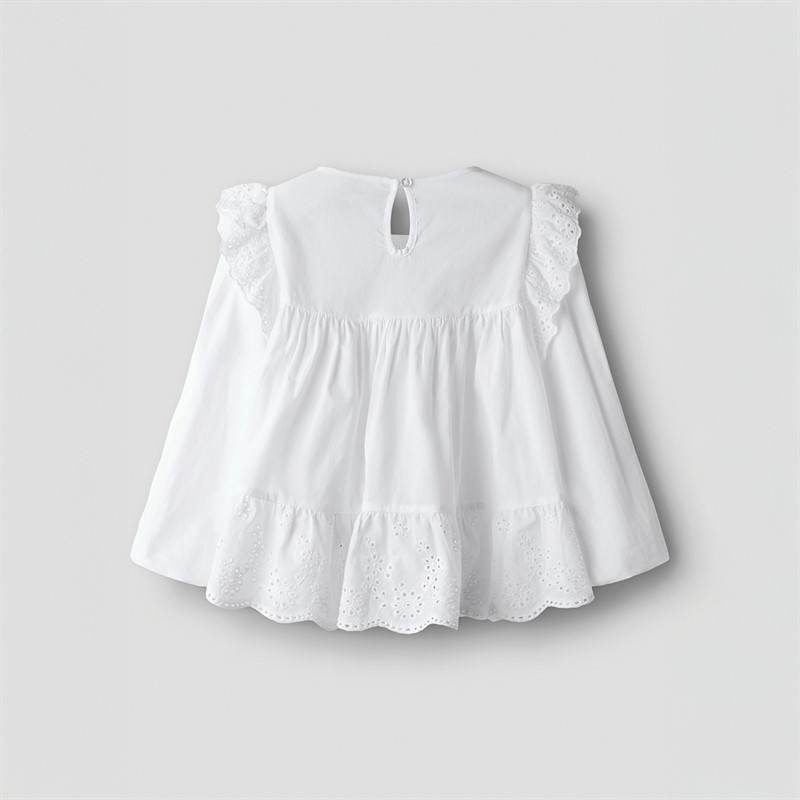 Name It Piger Fitora Kortærmet Skjorte Bright White
