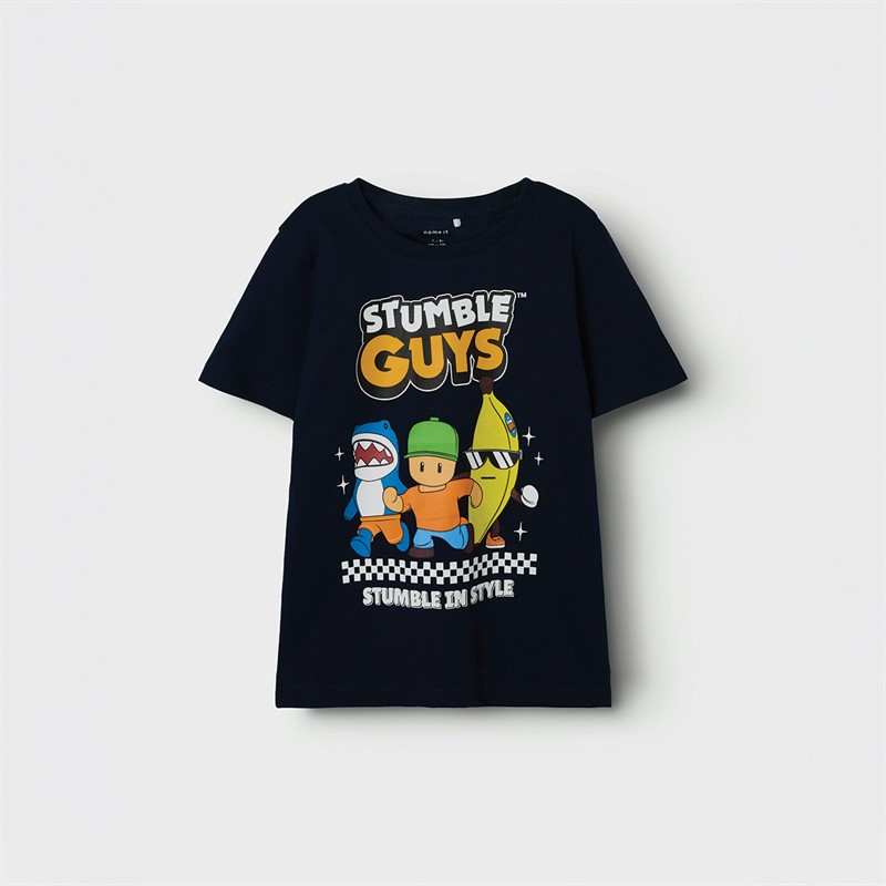 Name It Faunus Stumbleg T-Shirt dla chłopca kolor granatowy - Rozmiar 122-128