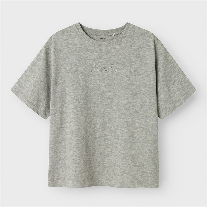 Name It Piger Delik T-shirt Grå Melange