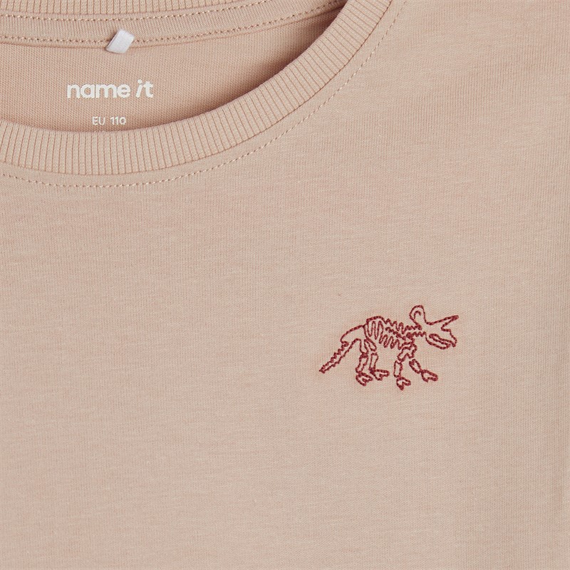 Name It T-shirt z długim rękawem z motywem dinozaura Vimpel Mini dla chłopca kolor Mushroom