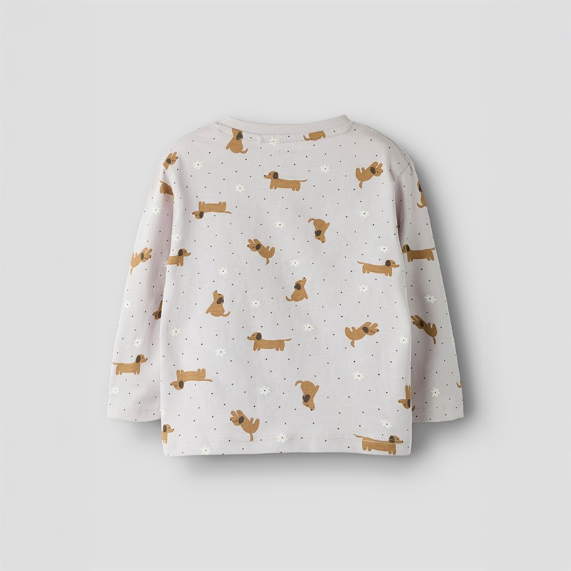 Name It Velda T-shirt z długim rękawem dla dziewczynki kolor Lilac Marble