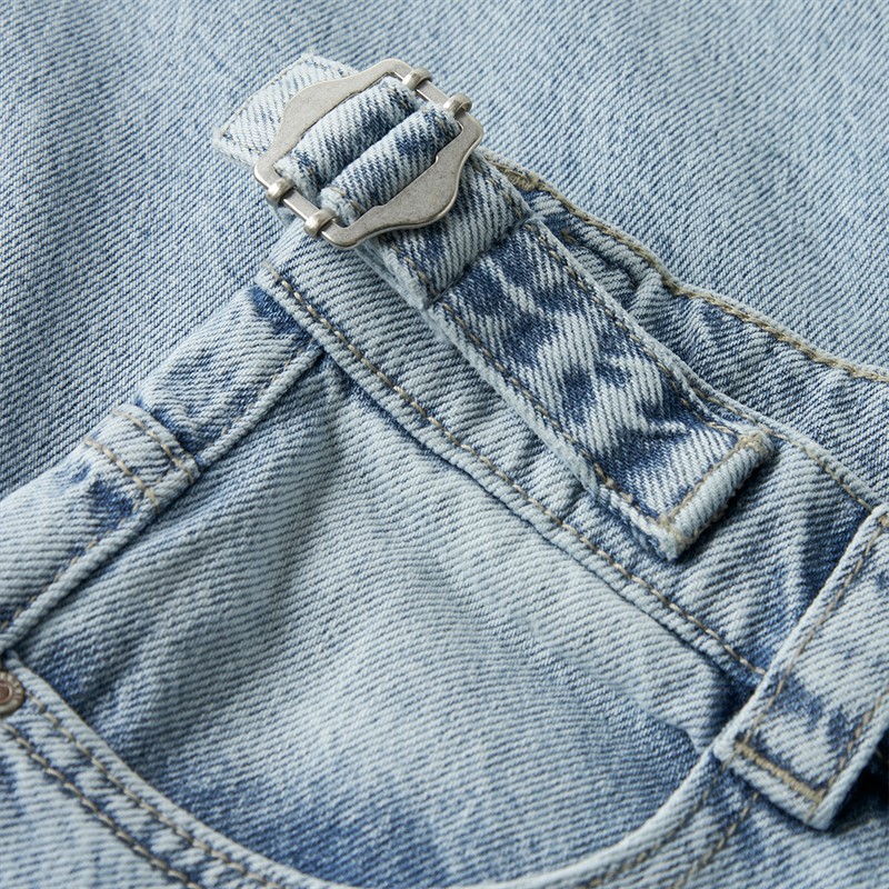 Name It Meisjes Bella Skater Gesp Jeans Light Blue Bleached Denim