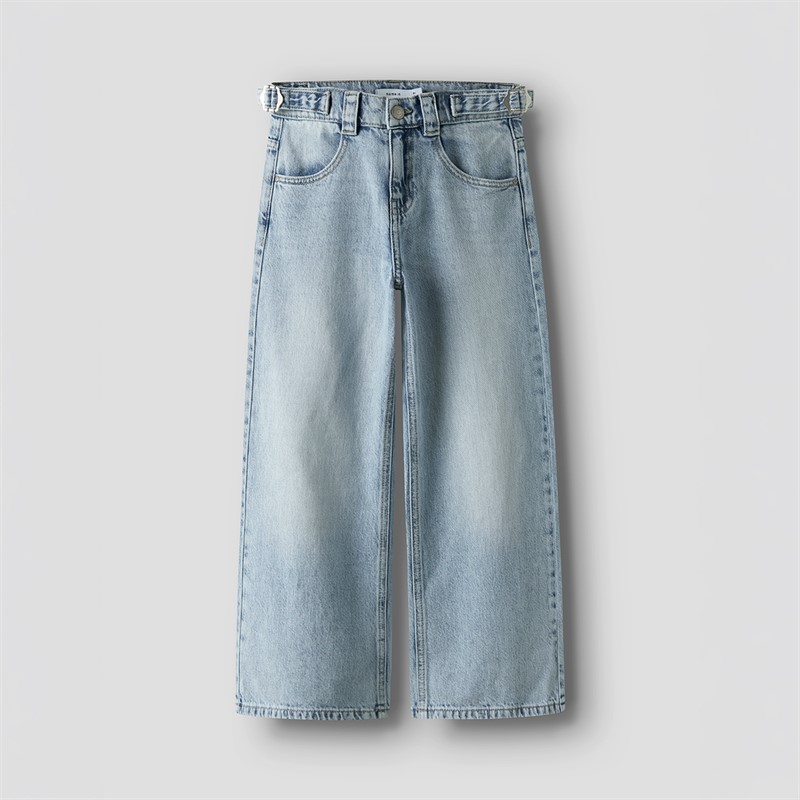 Name It Meisjes Bella Skater Gesp Jeans Light Blue Bleached Denim