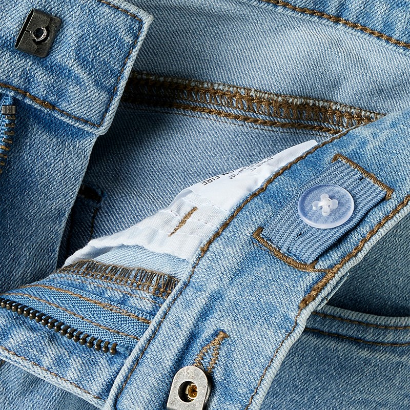 Name It Jeans larges roses Fille Light Blue Denim