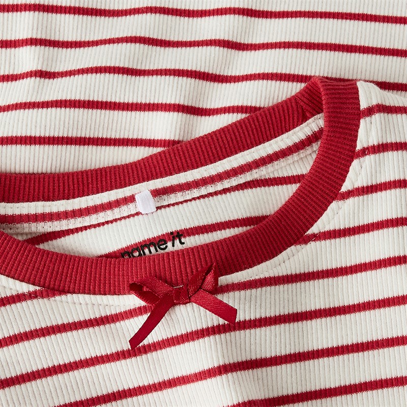 Name It Tetina t-shirt z długim rękawem dla dziewczynki kolor Scarlet