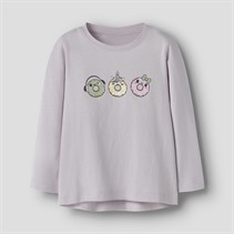 Name It Piger Lilla Langærmet Top Lilac Marble