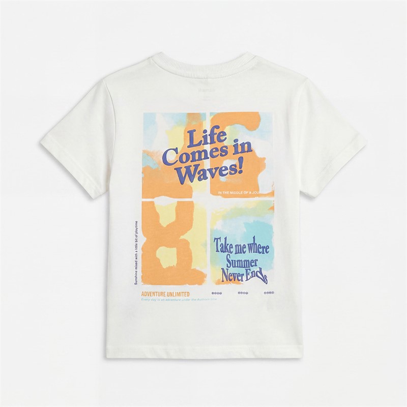 Name It Boys Fukkan Life Comes In Waves T-Shirt Cloud Dancer