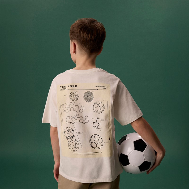 Name It Boys Himas Soccer T-Shirt Cloud Dancer/Football