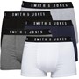 Smith And Jones Mens Essential Five Pack Boxers Black/Night Sky/Charcoal Marl/Light Grey Marl/White