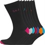Smith And Jones Mens Ballerno Contrast Heel And Toe Seven Pack Socks Black