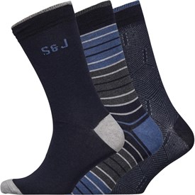 Smith And Jones Heren Hessa Drei Pack Sokken Marineblauw smith and jones kopen in de aanbieding