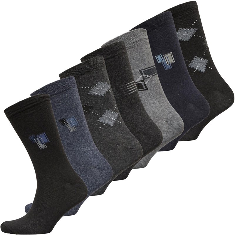 Buy Smith And Jones Mens Percival Seven Pack Socks Black