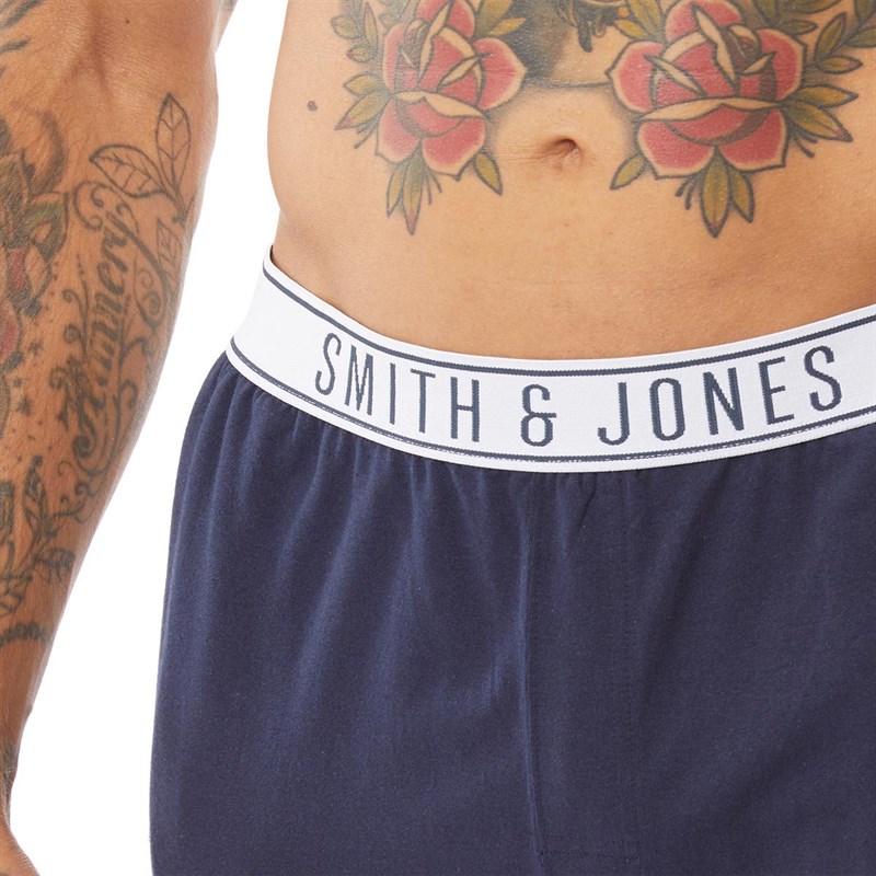 Smith And Jones Mens Foxes T-Shirt And Lounge Pants Set Navy