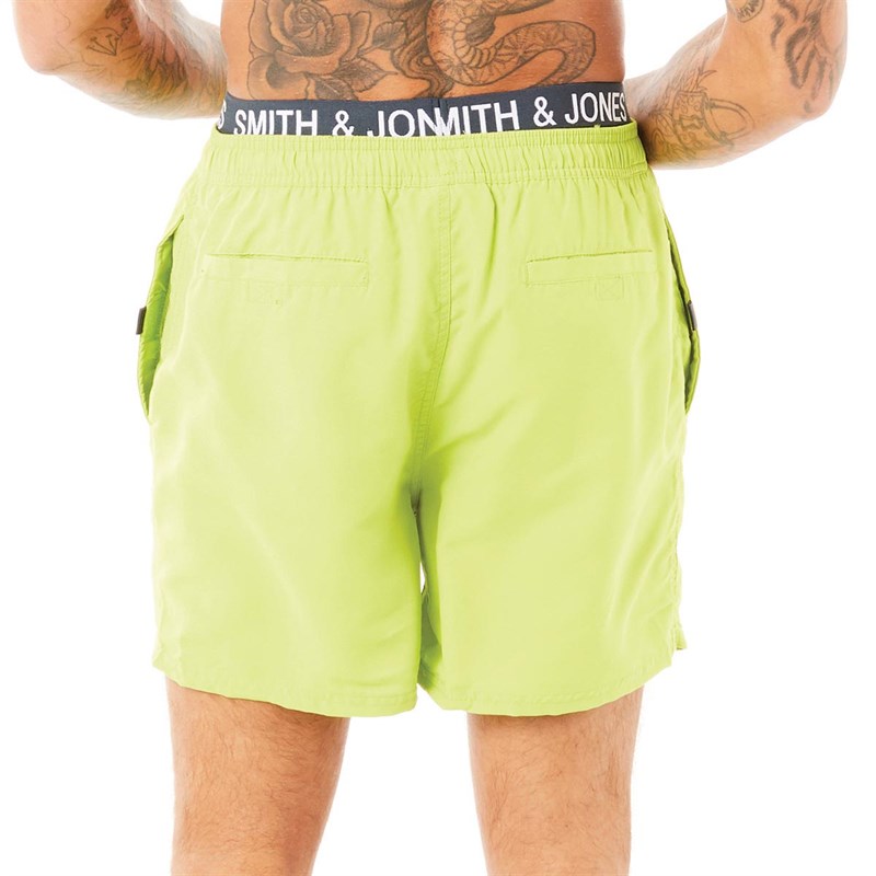 Smith And Jones Mens Baisley Swim Shorts Lime Punch