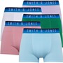 Smith And Jones Mens Joshua Five Pack Boxers White/Palm Leaf/Vintage Pink/Sky Blue/Lavender