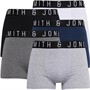 Smith And Jones Mens Rustle Five Pack Boxers Black/Night Sky/Charcoal Marl/Light Grey Marl/White