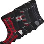 Smith And Jones Mens Surpen Seven Pack Dress Socks Black/AOP/Black/Black Pattern/Check/Stripe/Stripe