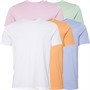 Smith And Jones T-Shirts Herren Buzzell 5er Pack Weiß/Jeans/Aprikose/Lila/Hellgrün