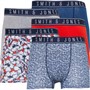 Smith And Jones Mens Flawes Five Pack Boxers AOP/Grey Marl/Navy AOP/Navy AOP/Red