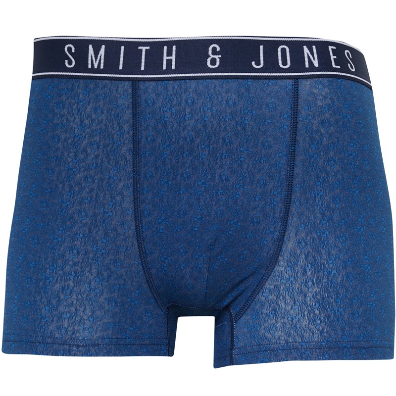 Smith And Jones Mens Flawes Five Pack Boxers AOP/Grey Marl/Navy AOP/Navy AOP/Red