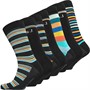 Smith And Jones Mens Fortune Seven Pack Dress Socks Black Stripe/Black/Multi Stripe/Black Stripe