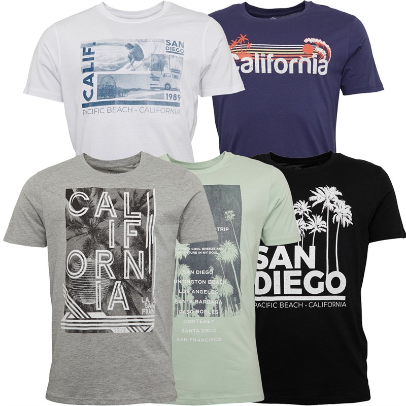 Buy Smith And Jones Mens Pacheco Five Pack T-Shirts Assorted