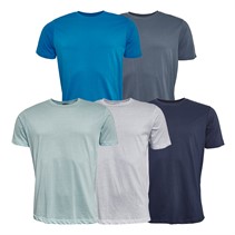 Smith And Jones lot de 5 T-shirts Bleu Homme Blanc/Marine/Bleu Ciel/Bleu Ardoise/Bleu