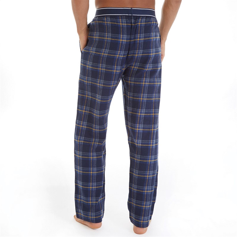 Smith And Jones Mens Dermot Poplin Check Lounge Pants Navy