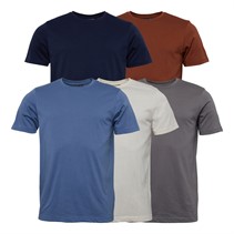 Smith And Jones Mens Nutshell Five Pack T-Shirts Chalk/Navy/Dark Denim/Nut/Storm Grey