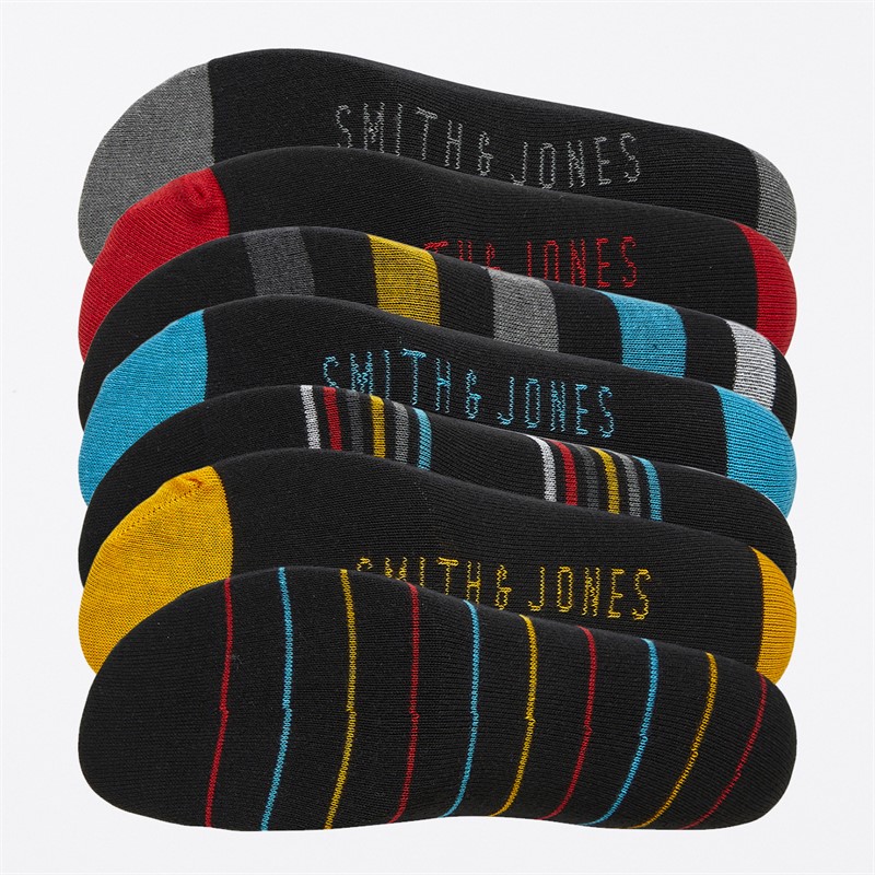 Smith And Jones Mens Prestige Seven Pack Dress Socks Mixed/Black