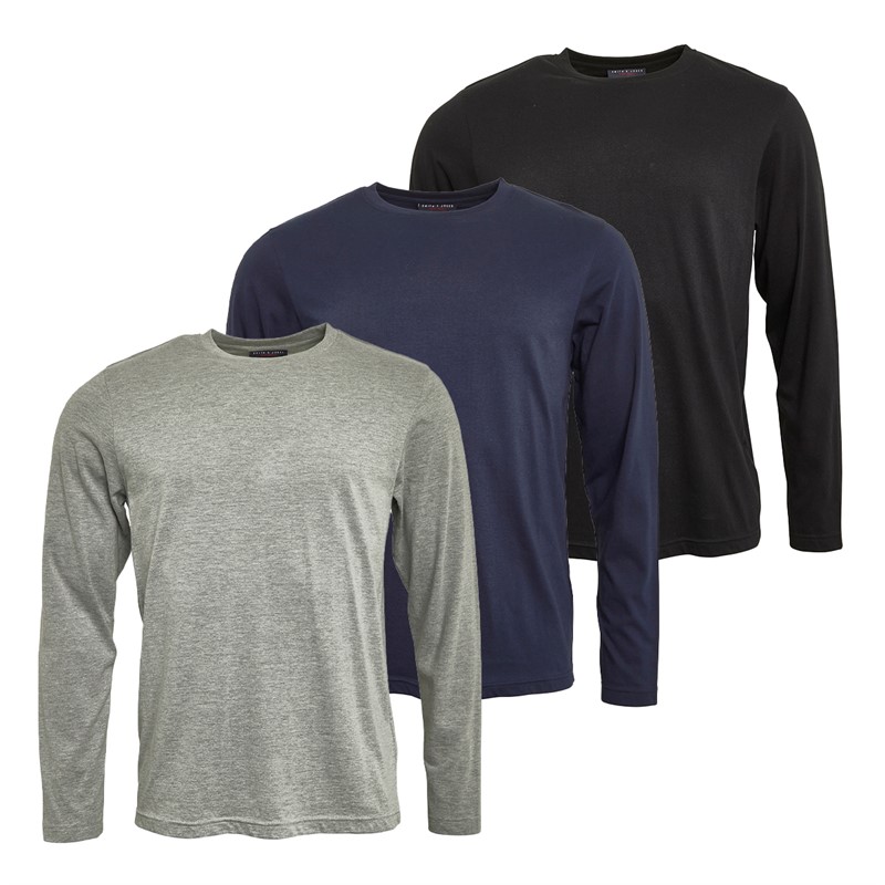 Smith And Jones Mens Gomez Three Pack Long Sleeve T-Shirts Assorted