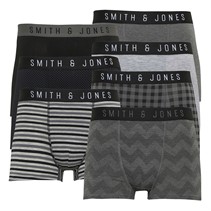 Smith And Jones Mens Racuda Seven Pack Boxers Assorted