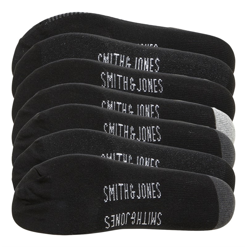 Smith And Jones Mens Mitti Seven Pack Socks Black/Charcoal Marl/White/Grey Marl