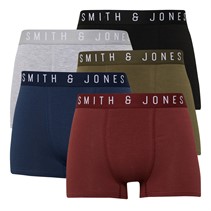 Smith And Jones Mens Fallorn Five Pack Boxers Assorted