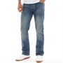 Smith And Jones Mens Enrico Semi Bootcut Belted Jeans Stonewash