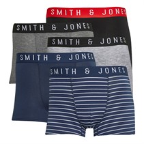 Smith And Jones Mens Nango Five Pack Boxers Assorted