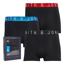 Smith And Jones Mens Slash Three Pack Boxer Shorts Black