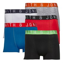 Smith And Jones Mens Relvis Five Pack Boxers Black/Blue/Red/Grey Marl/White