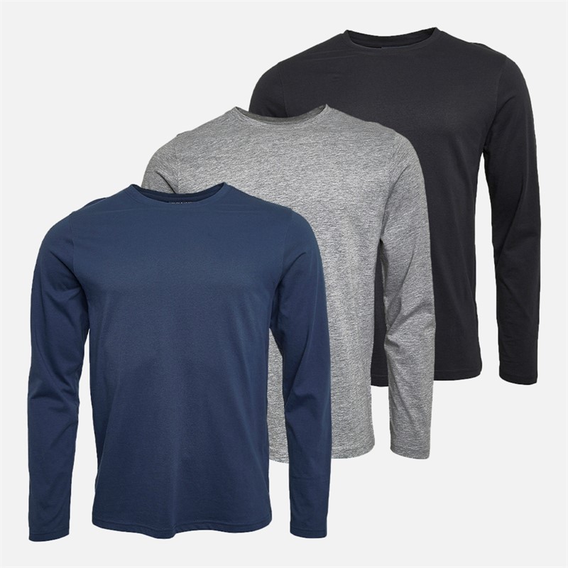 Mens Tackor Three Pack Long Sleeve Tops Assorted - Size M