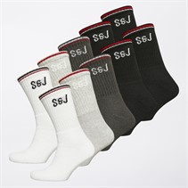 Smith And Jones Mens Pultda Ten Pack Crew Socks Assorted
