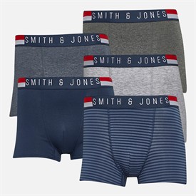 SmithAndJonesMensKerwinFivePackBoxersAssorted