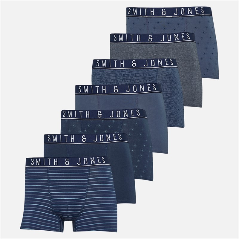 Smith And Jones Mens Bhola Seven Pack Boxers Assorted