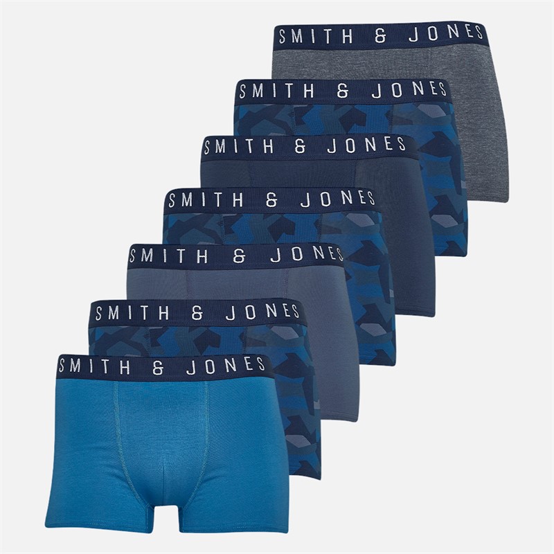 Smith And Jones Mens Ayad Seven Pack Boxers Assorted