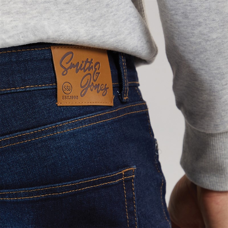 Smith And Jones Mens Nezzy Straight Fit Jeans Dark Wash