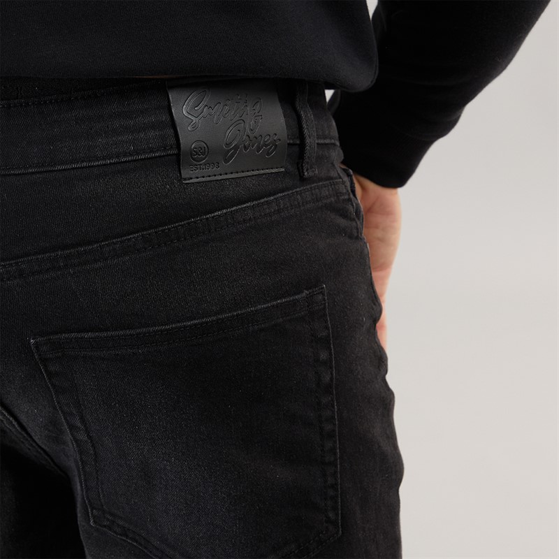 Smith And Jones Mens Nezzy Straight Fit Jeans Black Wash