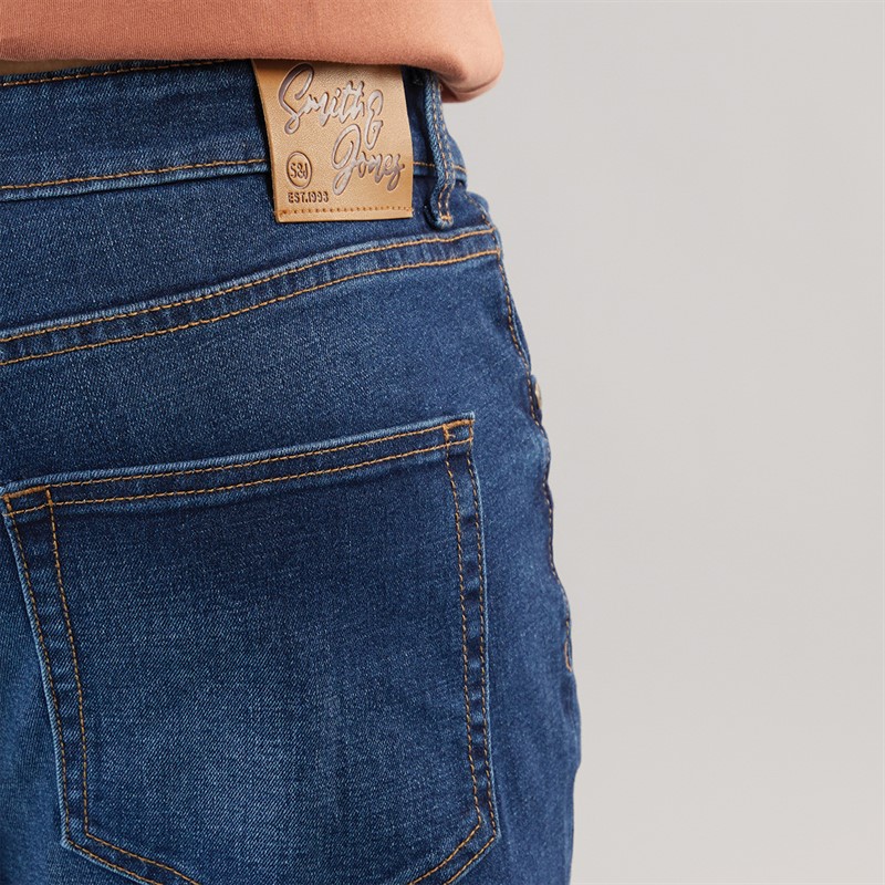 Smith And Jones Mens Nezzy Straight Fit Jeans Stone Wash