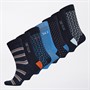 Smith And Jones Mens Norbie Seven Pack Stripe Socks Pattern/Navy/Polka/Blue/Stripe/Navy/Pattern/Navy