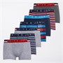 Smith And Jones Mens Mixson Seven Pack Boxer Shorts Grey Marl/Yarn Dyed Stripe/Navy/Charcoal Marl Grey Marl/Yarn Dyed Stripe/Navy/Grey Marl/Yarn Dyed Stripe/Charcoal Marl/Yarn Dyed Stripe