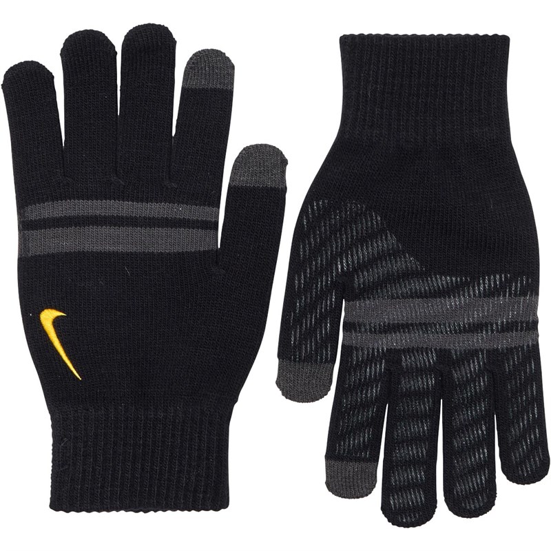 Buy Nike Mens Stripe Knitted Tech And Grip Gloves Black/Anthracite